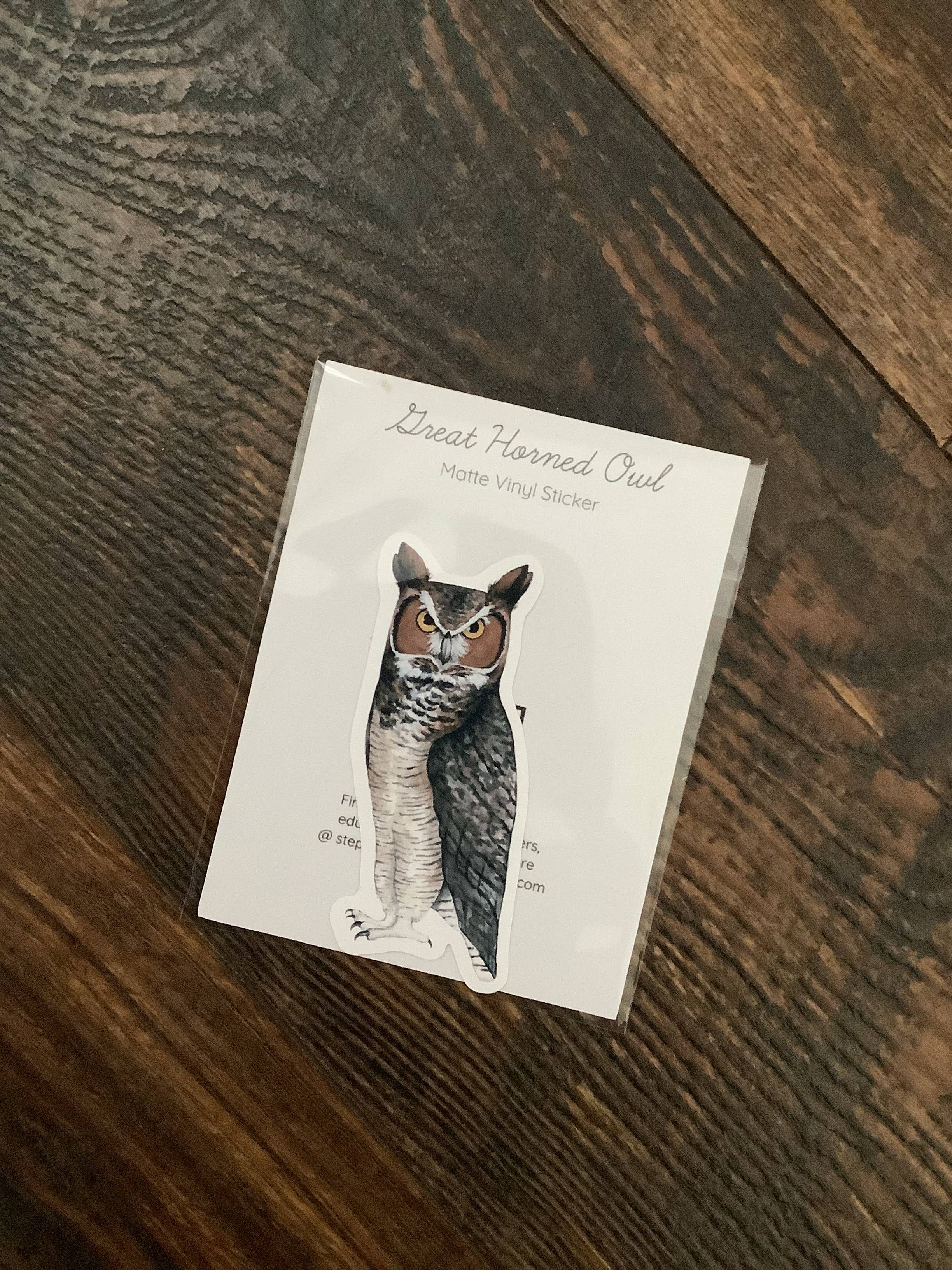 Stephanie Hathaway Designs - Wholesale Sticker - Great Horned Owl Sticker1