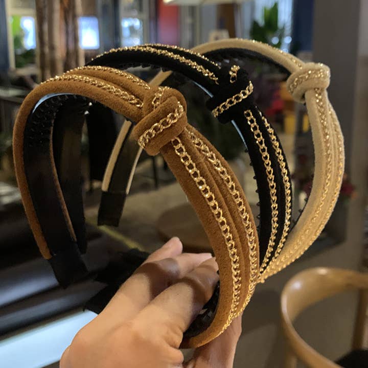 ACCITY - Wholesale Fashion Headband - Women's - CHAIN KNOT DECOR HEADBAND_CWAHA02075