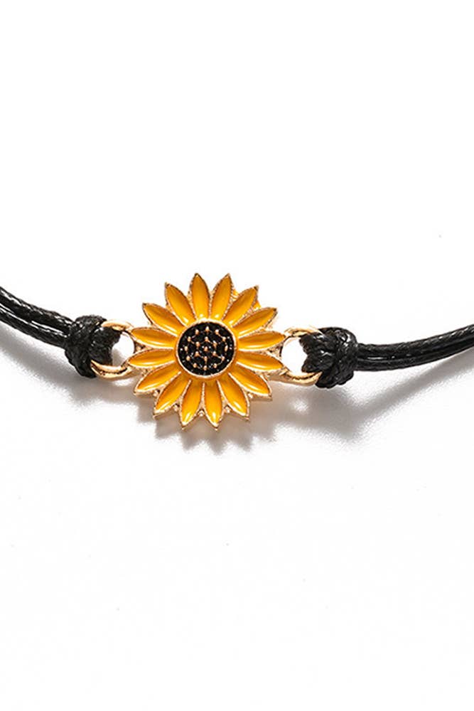 Yellow Sun Flower Braided Bracelets YWYP006 for wholesale on Faire2