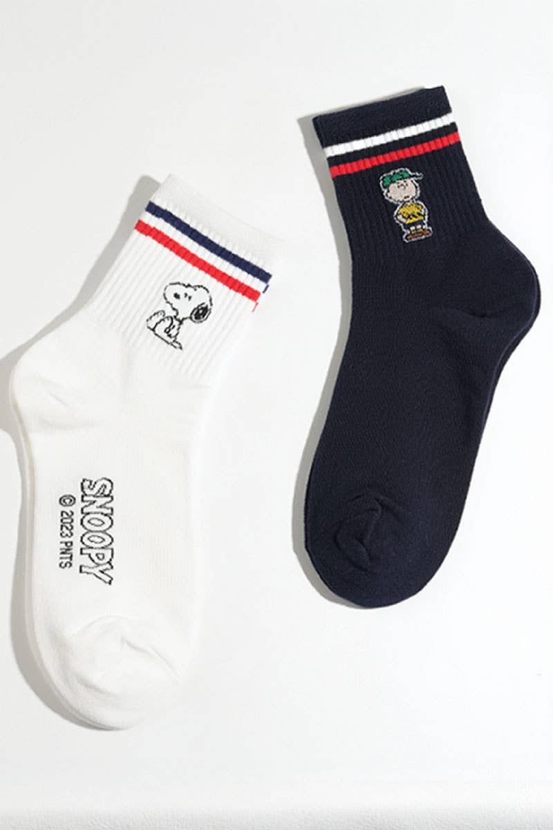 K-Wonderland – Großhandel Socken - Unisex – Peanuts Snoopy & Charlie Brown tägliche Sportknöchelsocken14