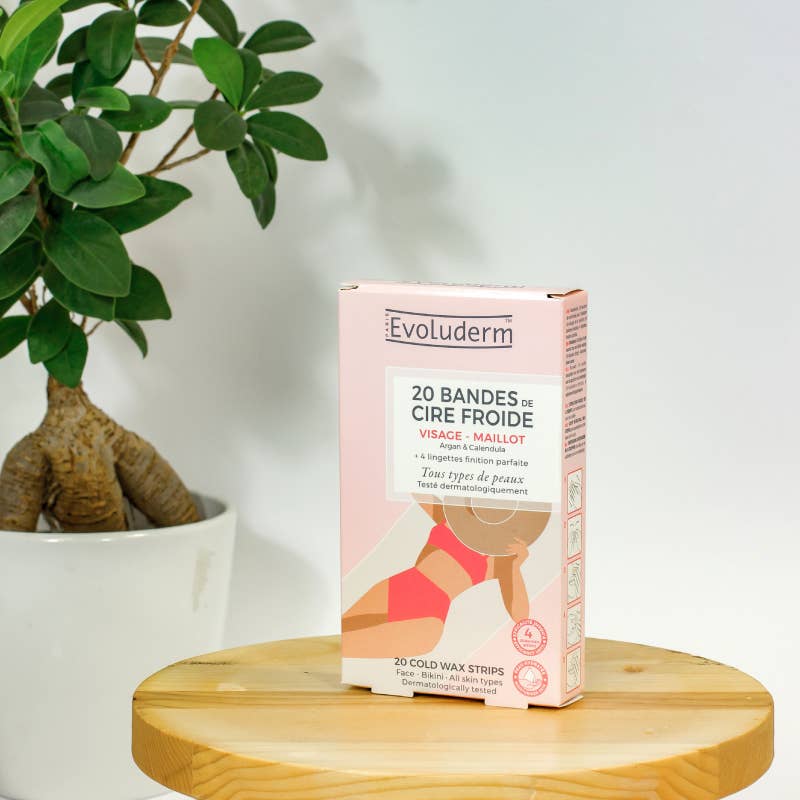 Evoluderm - Wholesale Body Hair Removal Product - 20 Cold Wax Hair Removal Strips - Face & Swimsuit0