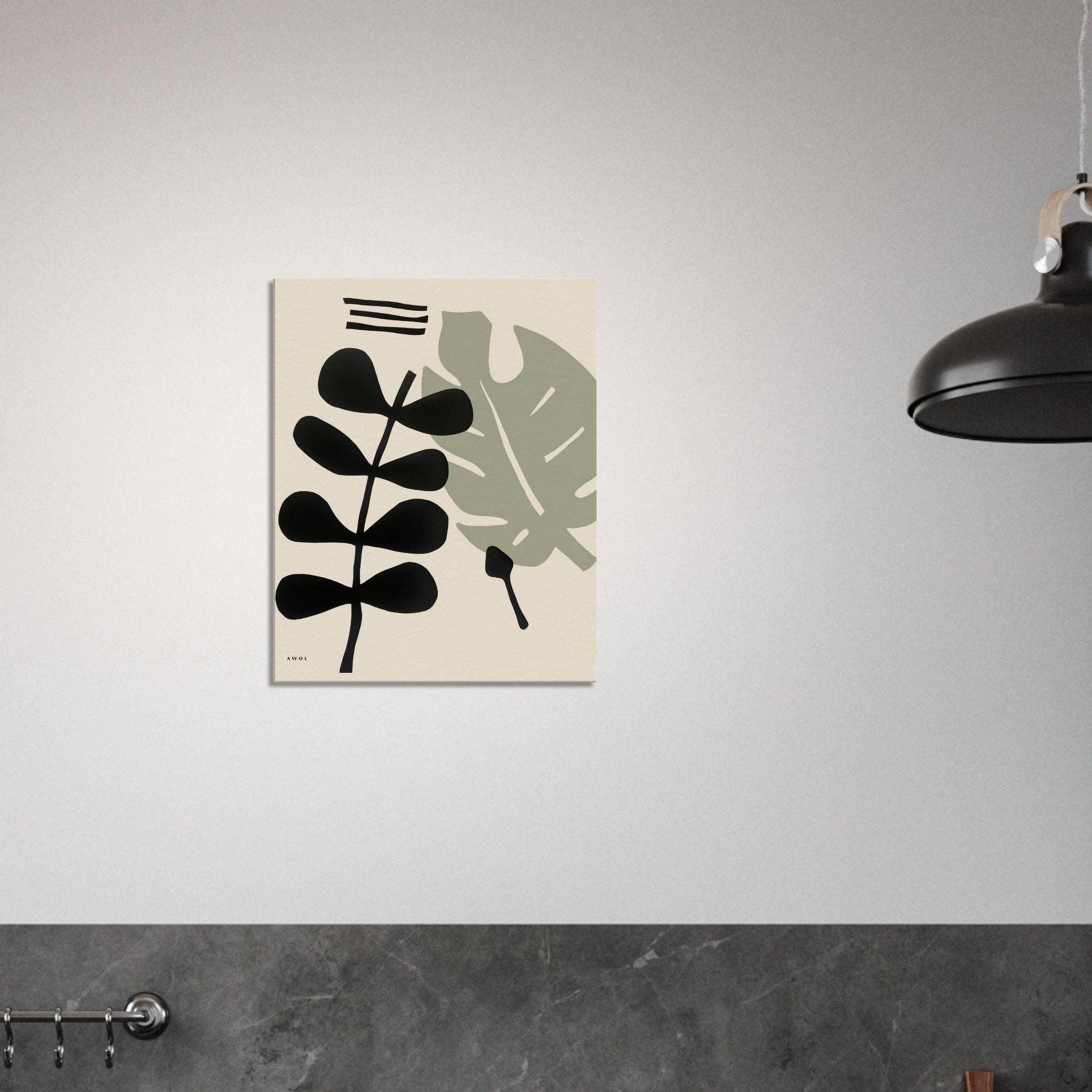 Creations Awol – Engroshandel Kunsttryk – Tropisk plantekunst med grafiske blade: Lærredskunsttryk10