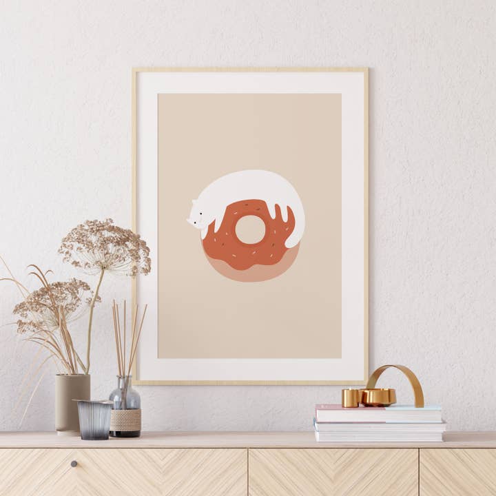 Cute Donut Wall Art Print No111 for engroshandel hos el&chic