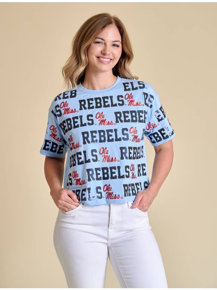 Stewart Simmons - Wholesale T-Shirt - Women's - The Sequin Repeat Tee | Ole Miss