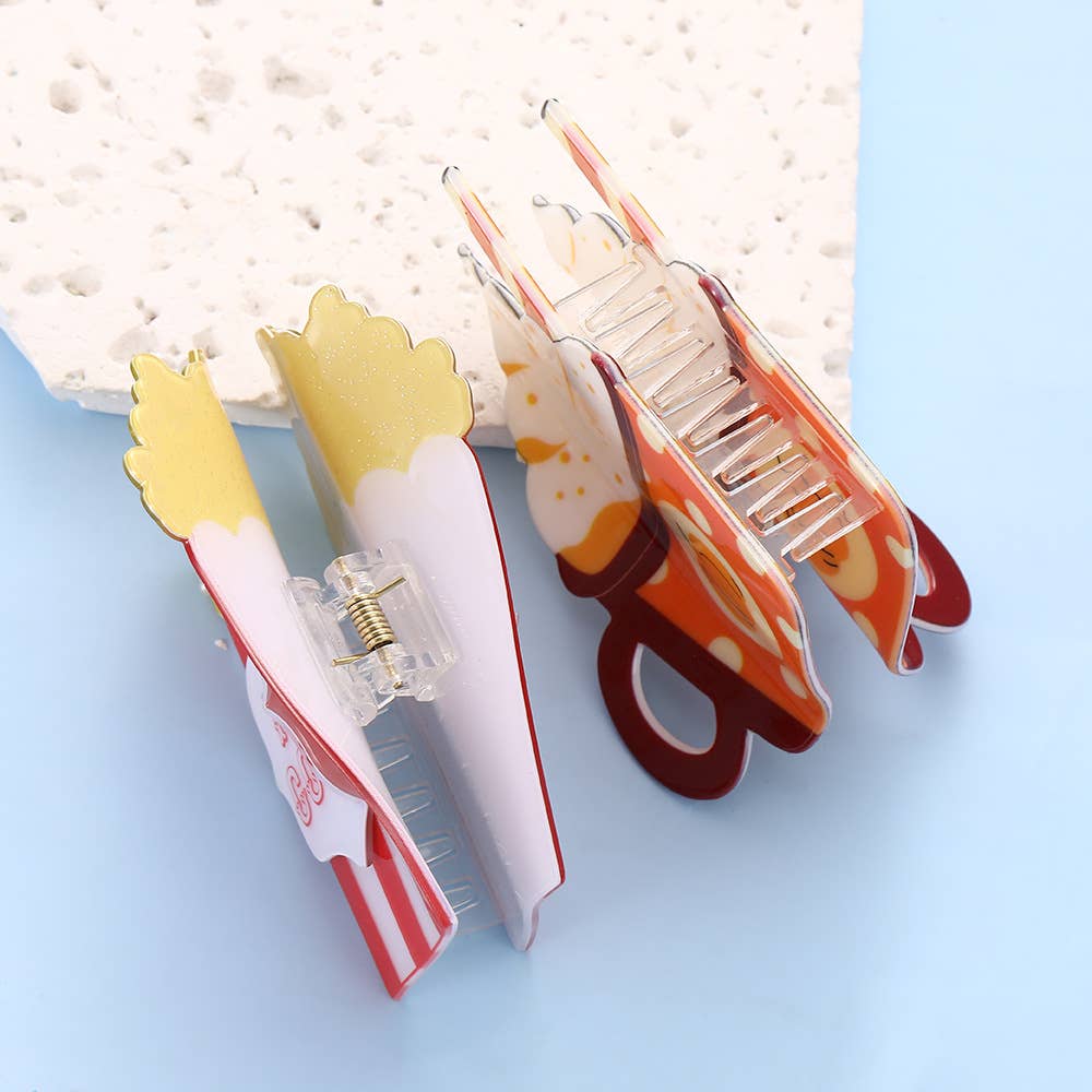 SoapElenGlen – Großhandel Haarclip – Damen – Cartoon-Popcorn- und Milchschaum-Getränke-Haarspangen4