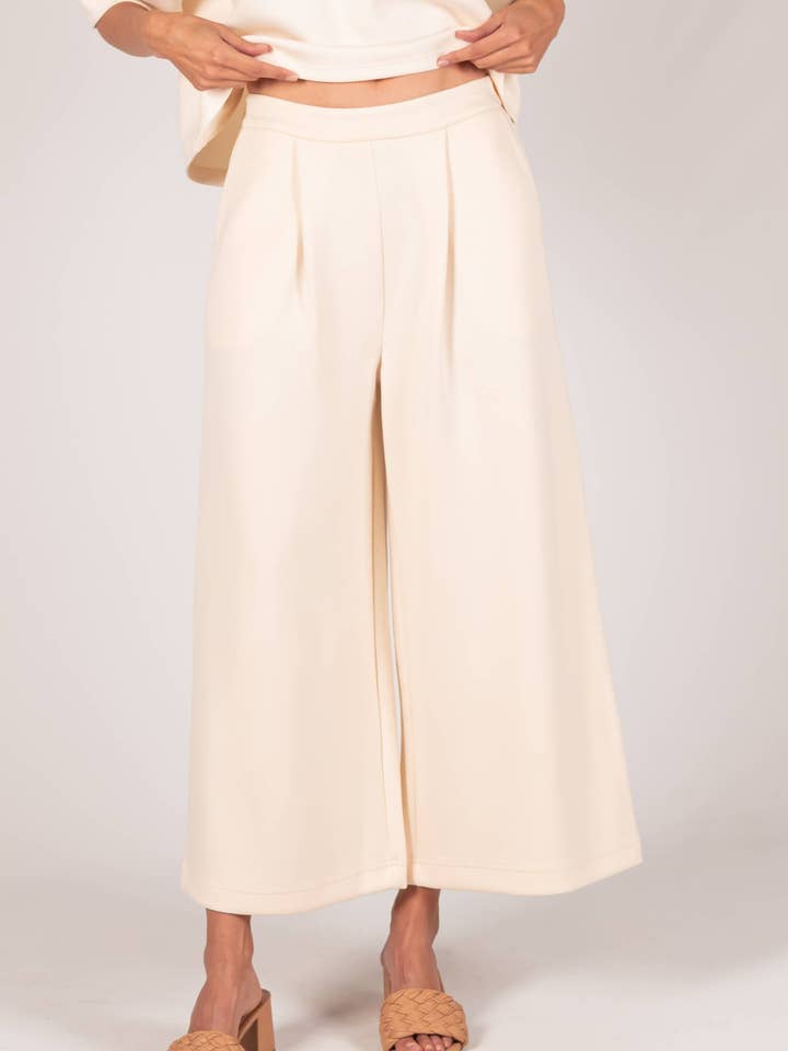 Eggshell P. CILL Butter Modal Wide Leg Culotte Pants for wholesale on Faire