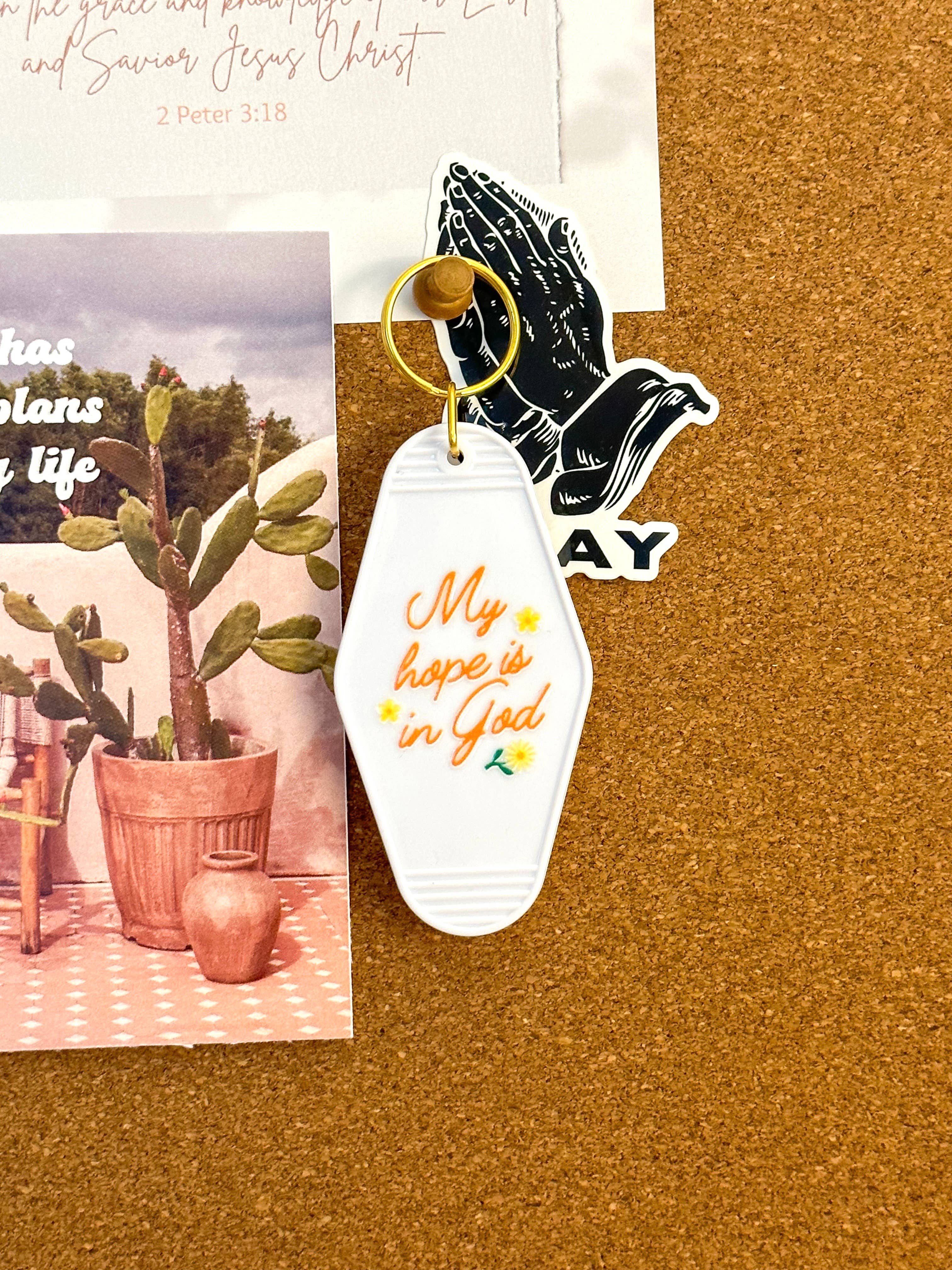 Grow in Grace – wholesale Keychain – Women's – My hope is in God acrylic motel keychain0