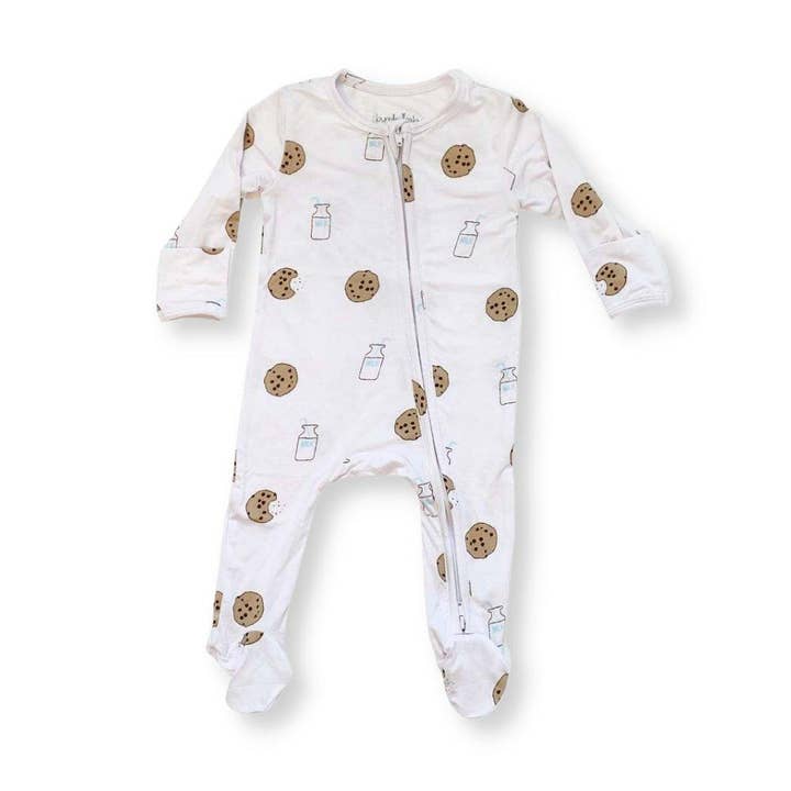 Bamboo Baby Zippered Footie Onesie - Cookie Craze for wholesale by Dear Perli