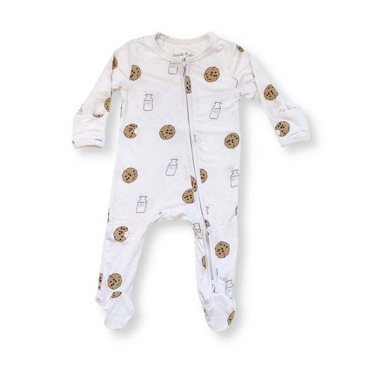Dear Perli - Wholesale Sleepsuit - Baby - Bamboo Baby Zippered Footie Onesie - Cookie Craze0