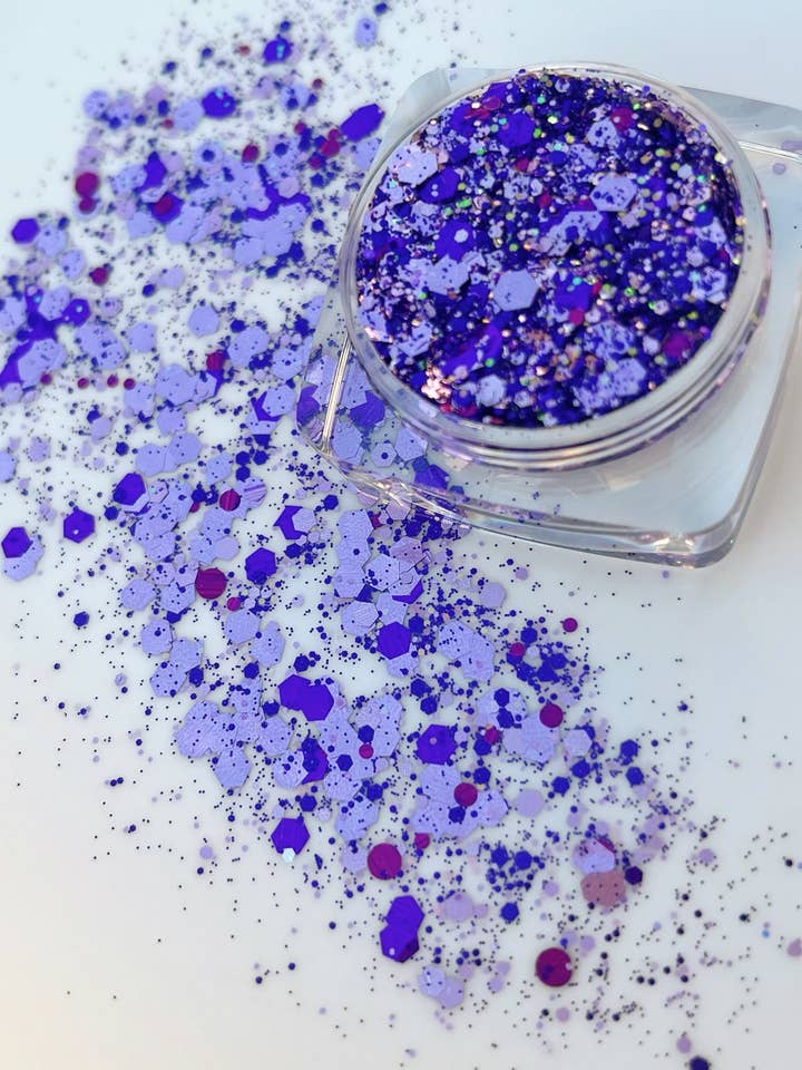 Purple And Lavender Face and Body Glitter Gel for wholesale by Nola Glitter Goddess