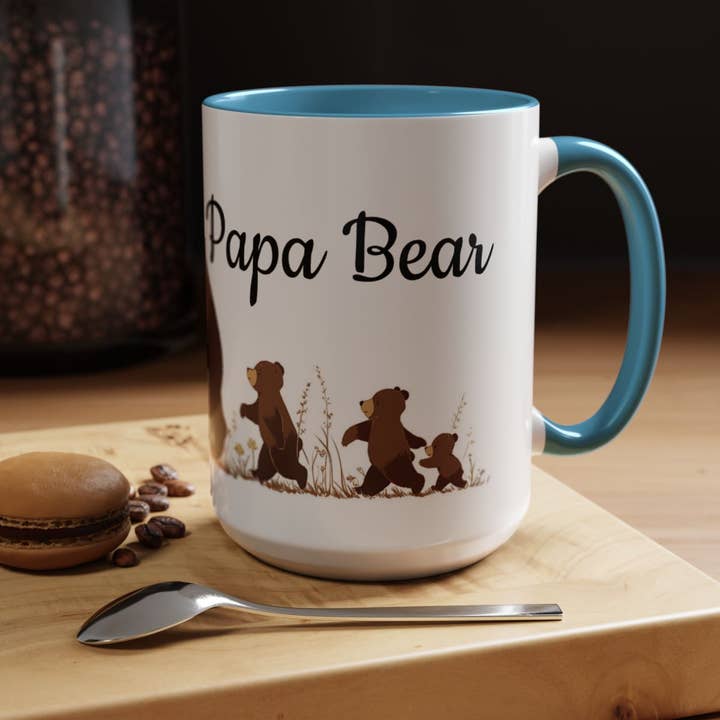 Upside Down Owl Farm - Wholesale Coffee Mug - Papa Bear Mug – Heartwarming Father & Baby Cubs Bear Design