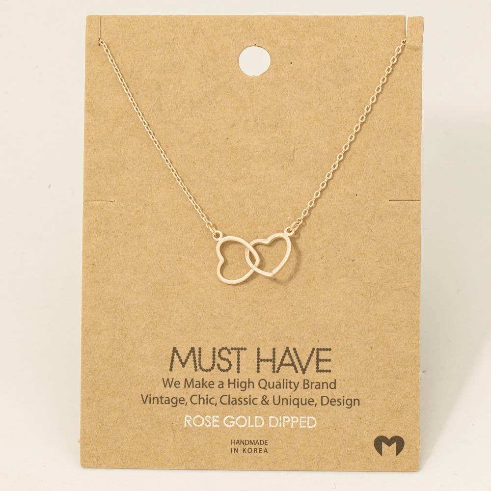 Fame Accessories - Wholesale Pendant/Charm Necklace - Gold Dipped Heart Link Charm Necklace6