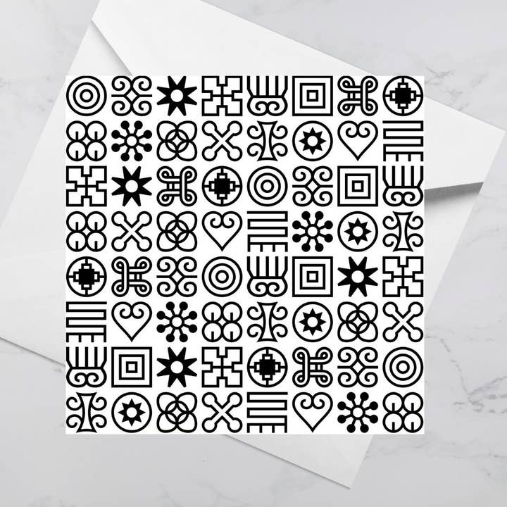 Tarjeta de felicitación de lujo - Adinkra | Interior en blanco. para venta al por mayor de The Copper Fruit