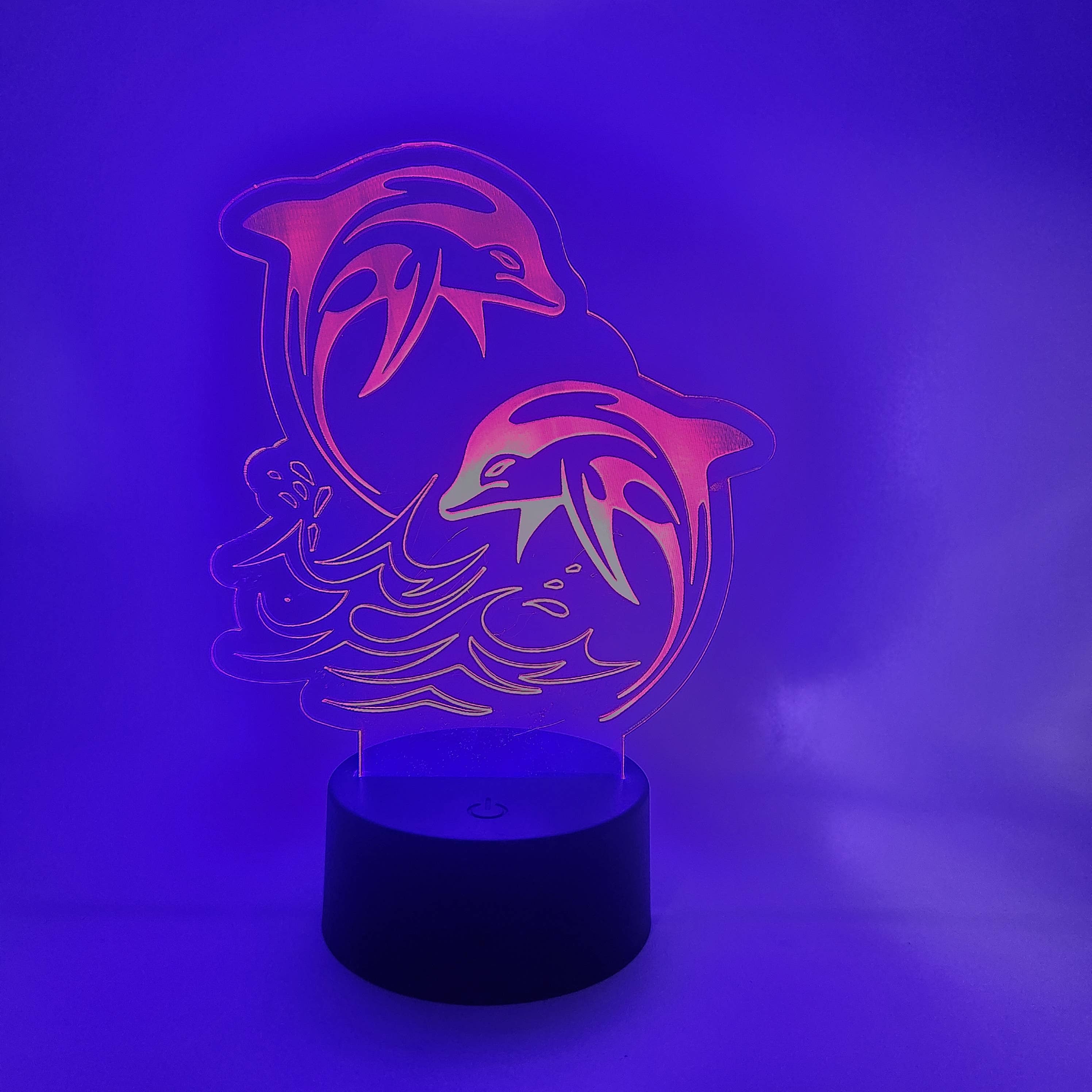 The 308 Collective - Wholesale Accent/Desk Lamp - Dolphin LED Lamp | Marine Life Swimming Dolphins Light6