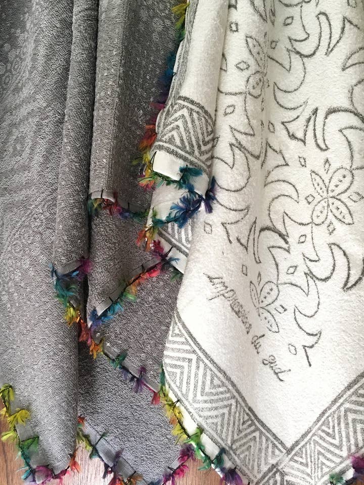 Boheme-chic håndtrykt badehåndklæde for engroshandel hos impressions du sud