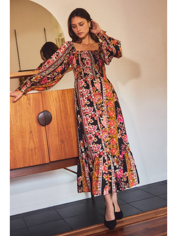 Oddi - Wholesale Dress - Women's - Floral Printed Bohemian Maxi Dress7