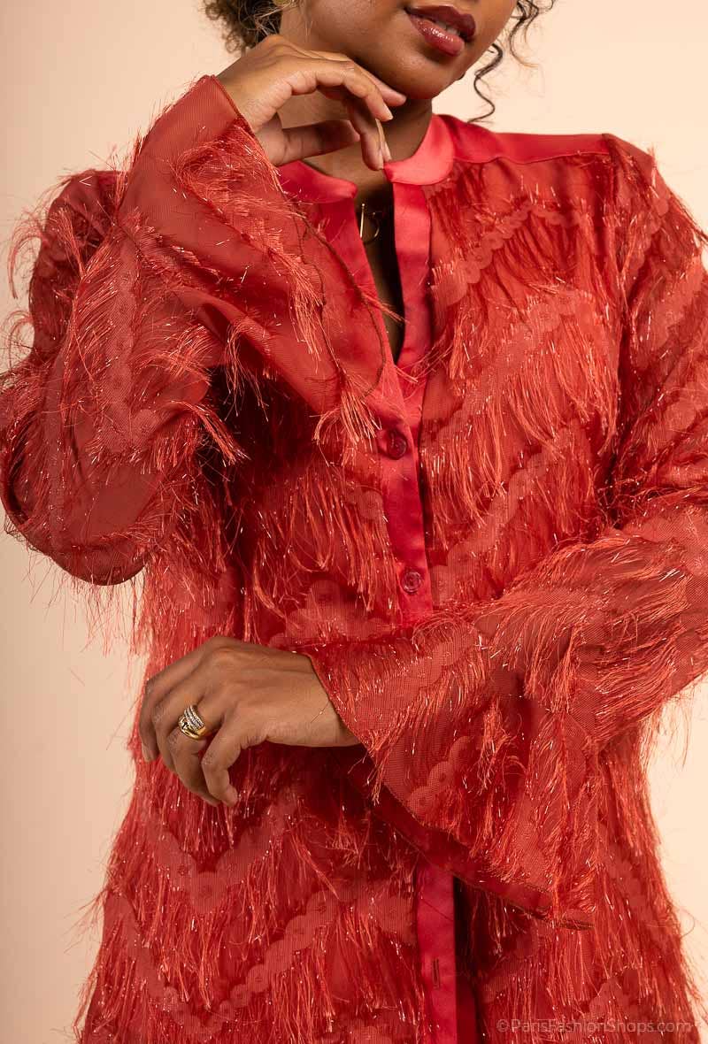 You Udress - Wholesale Button Down Shirt - Women's - Pagode Long Sleeve Blouse: Elegance and Refinement2