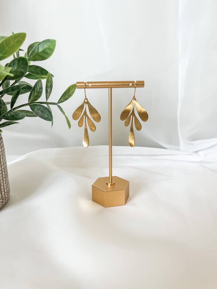 Gold Drop Dangles for wholesale by Wildflower Clay Designs