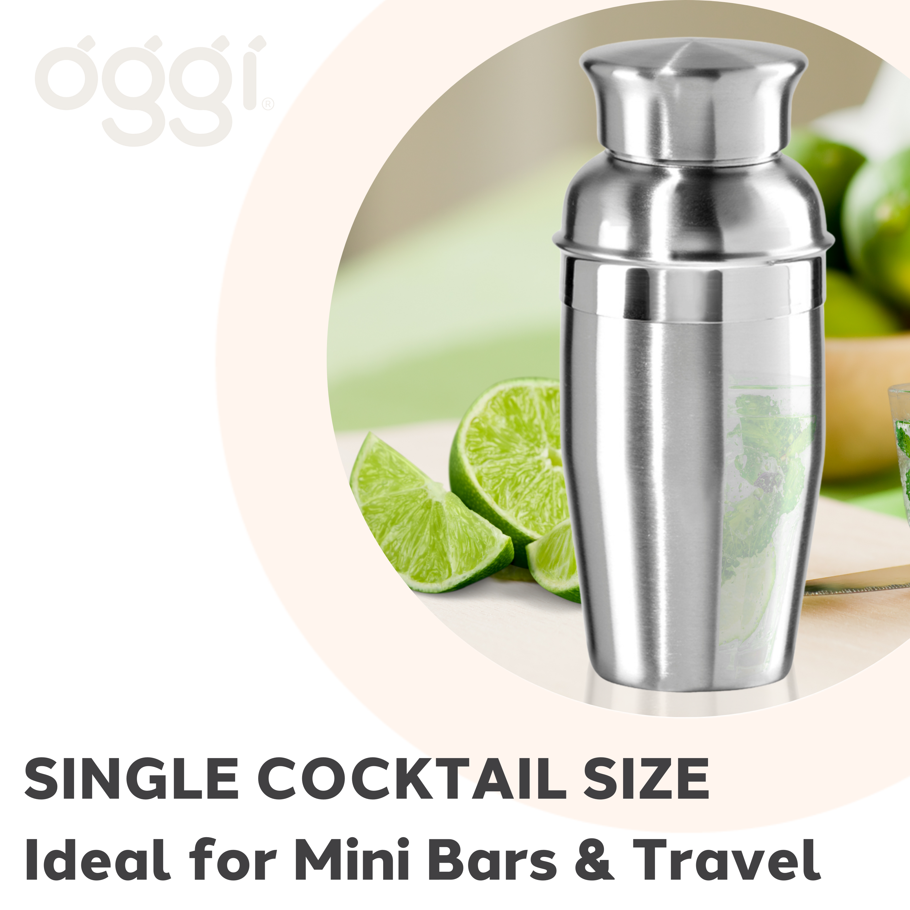 Oggi - Wholesale Cocktailshaker - Cocktailshaker - Mini, 10oz Roestvrij Staal5