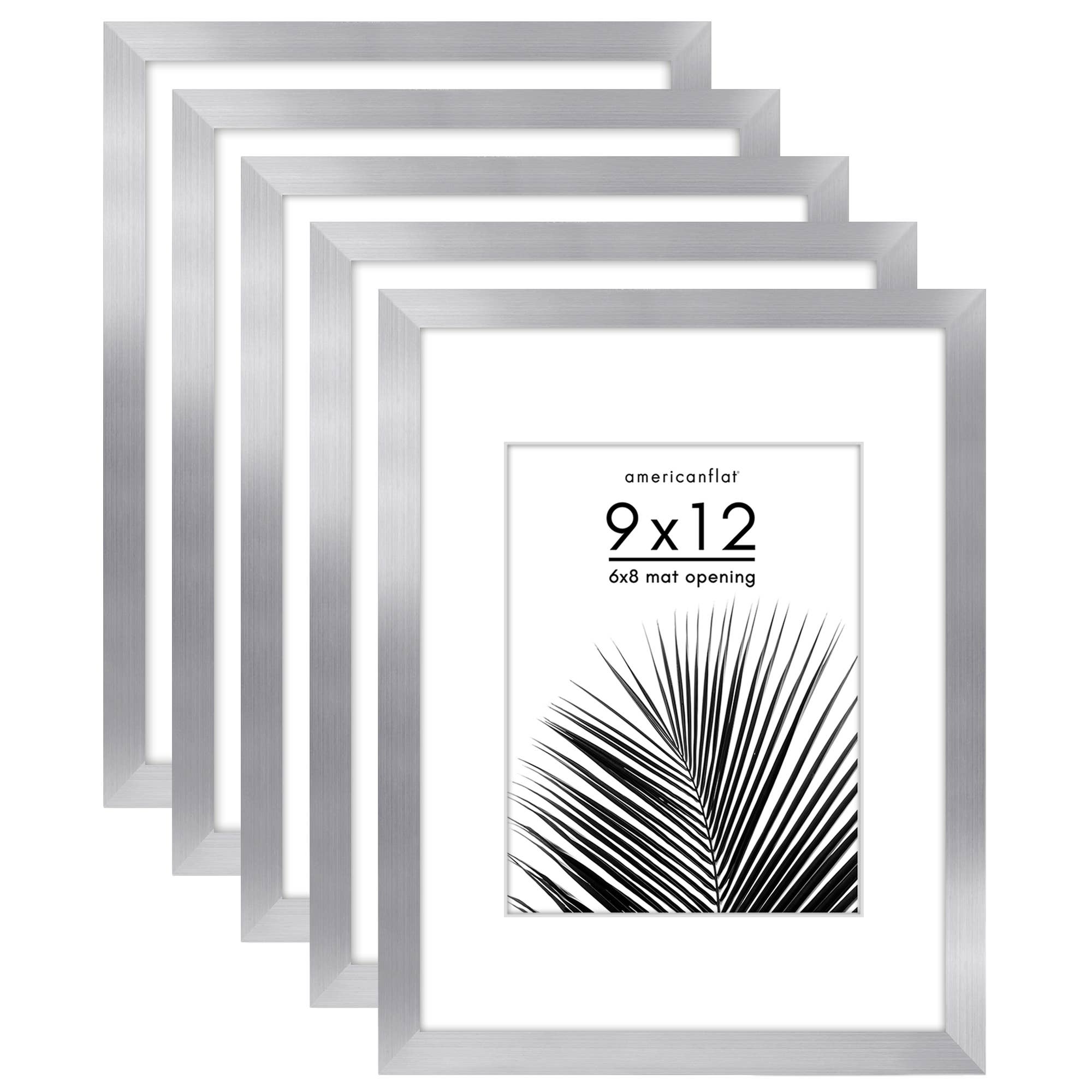 Americanflat - Wholesale Picture Frame - Americanflat 5 Pack Picture Frames With Mat Plexiglass Cover128