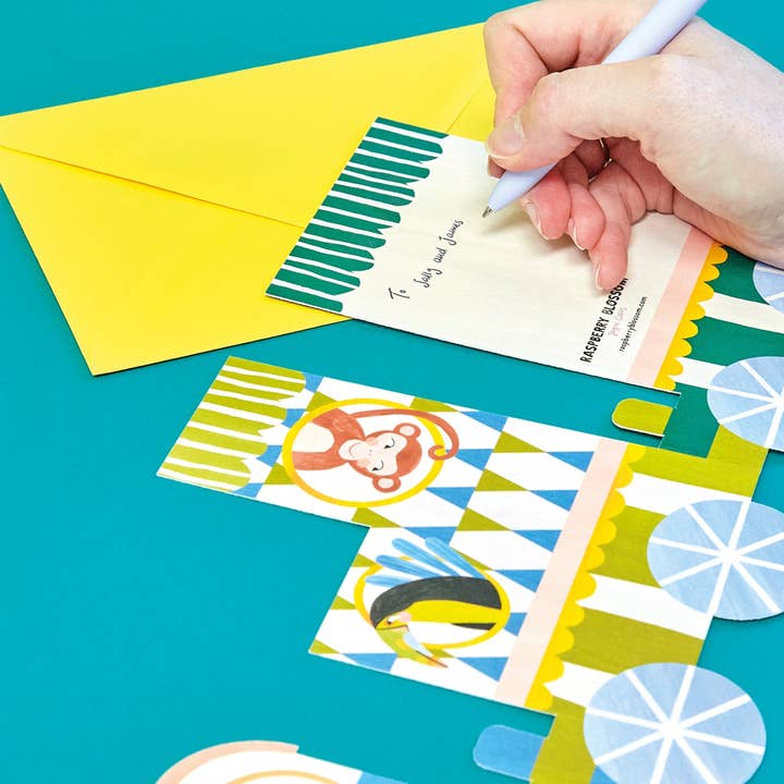 Raspberry Blossom - Wholesale Baby Card - Baby boy concertina fold (KEP05)3