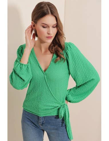 Mani Textile - Wholesale Blouse - Dames - Cache Coeur hemd - Groen6