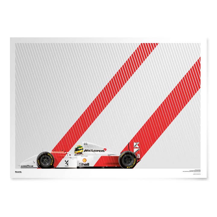 Ayrton Senna, McLaren MP4/8-Ford, European Grand Prix winner 1993 for wholesale by Ricardo Fine Car Artwork