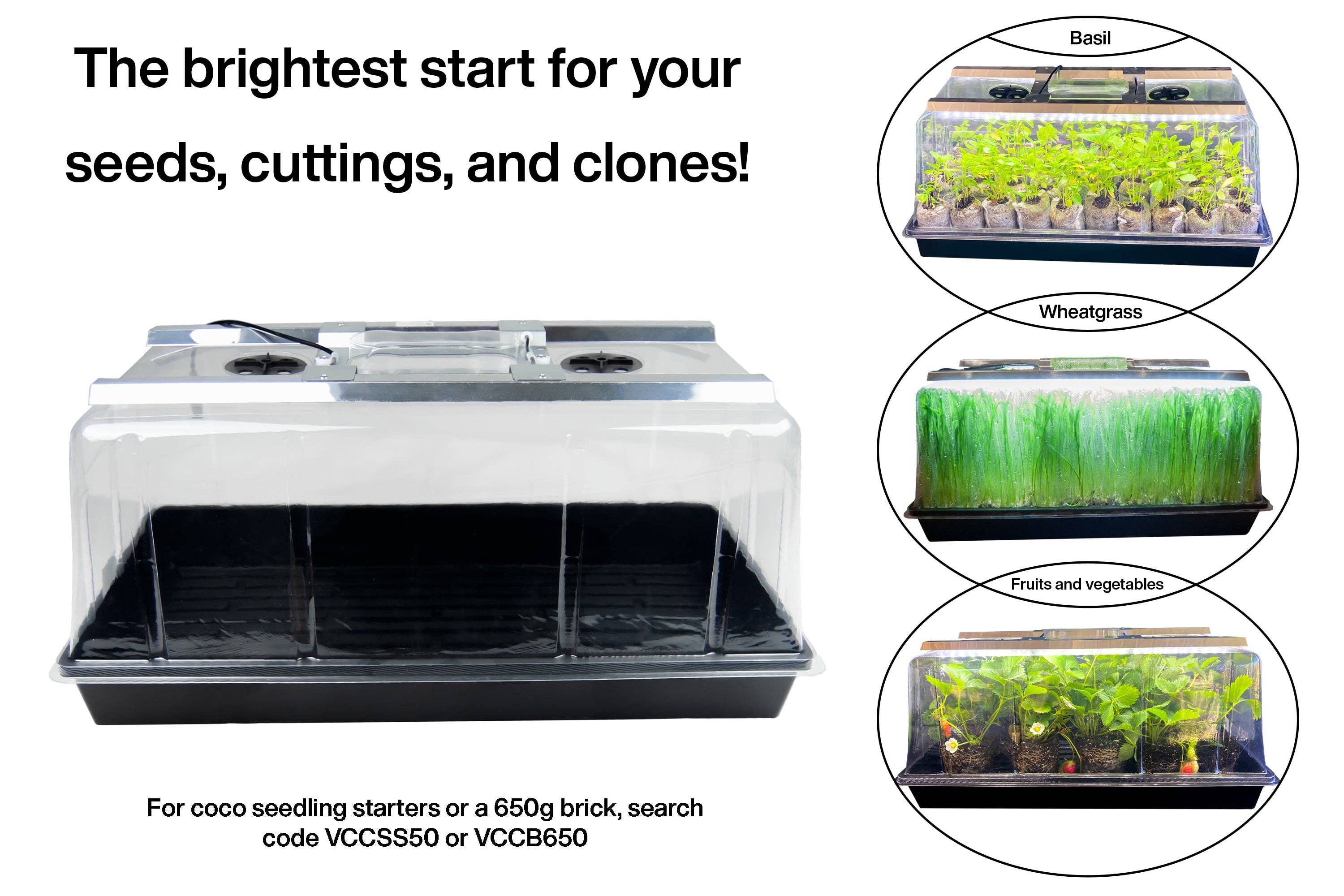 Viagrow - Wholesale Planting/potting soil - Viagrow Seedling Station Kit with LED Grow Light, Propagation Dome 4x Durable Propagation Tray3
