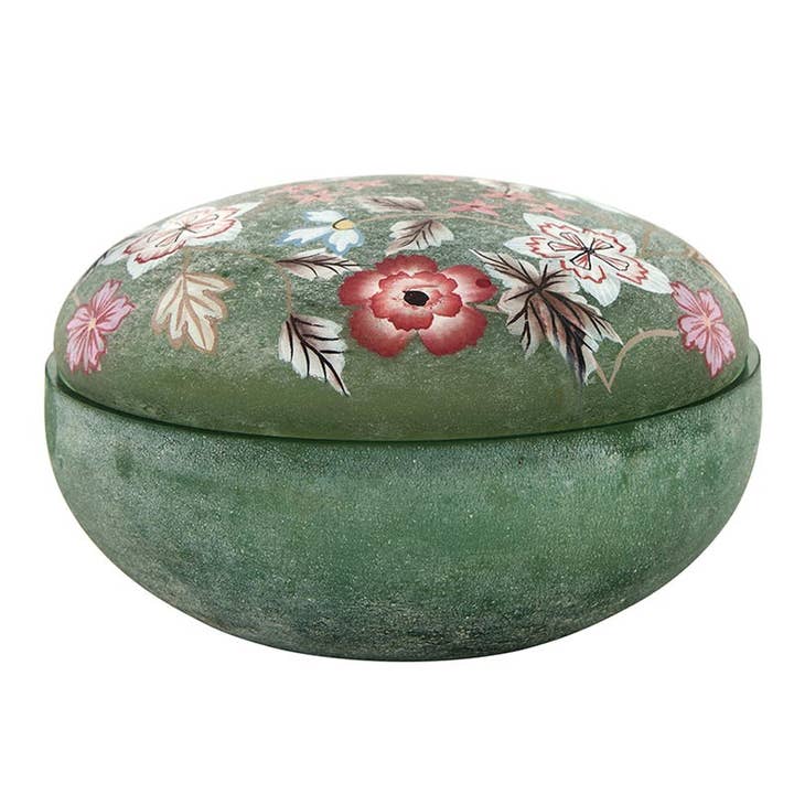 Bougie en pot botanique peinte à la main pour la vente par 47th & Main (Creative Brands)