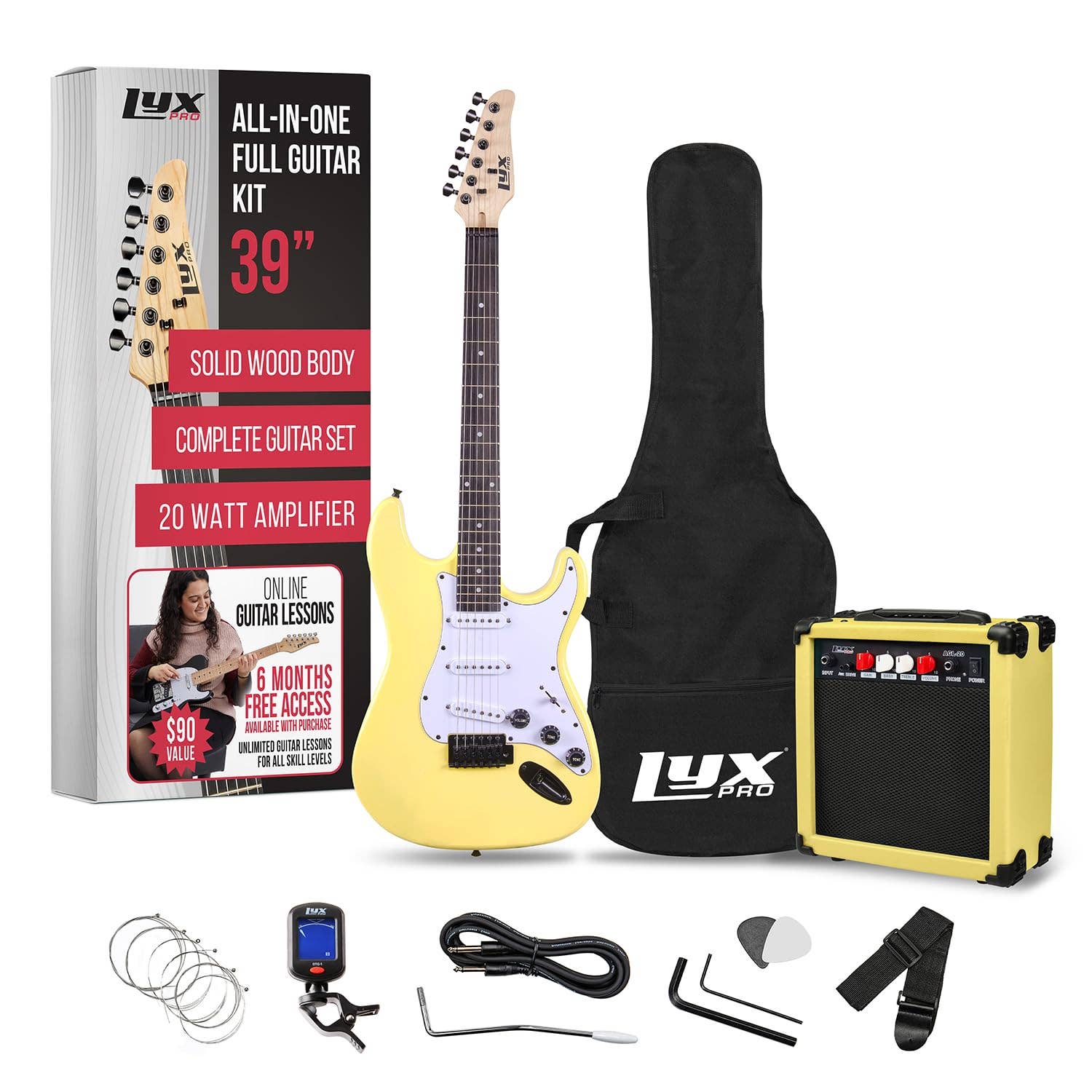 LyxPro - Wholesale Musical Instrument - Beginner 39” Electric Guitar Kit & Starter Set Accessories16
