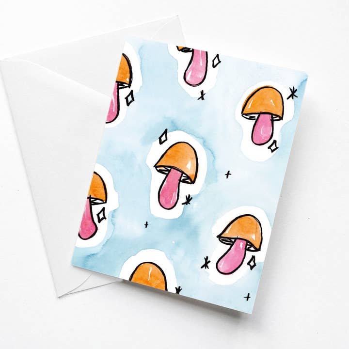 Abstract Mushroom Card for wholesale by BrodieBee