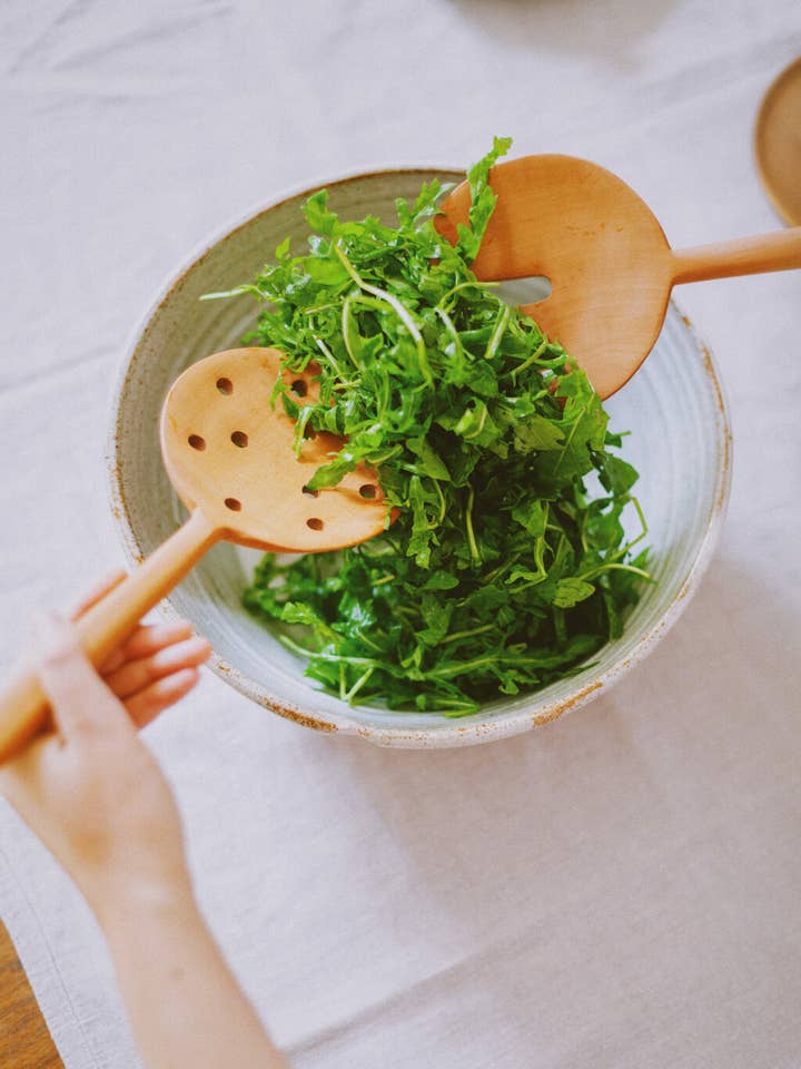 Wooden Salad Spoons | Pear for wholesale by In August Company
