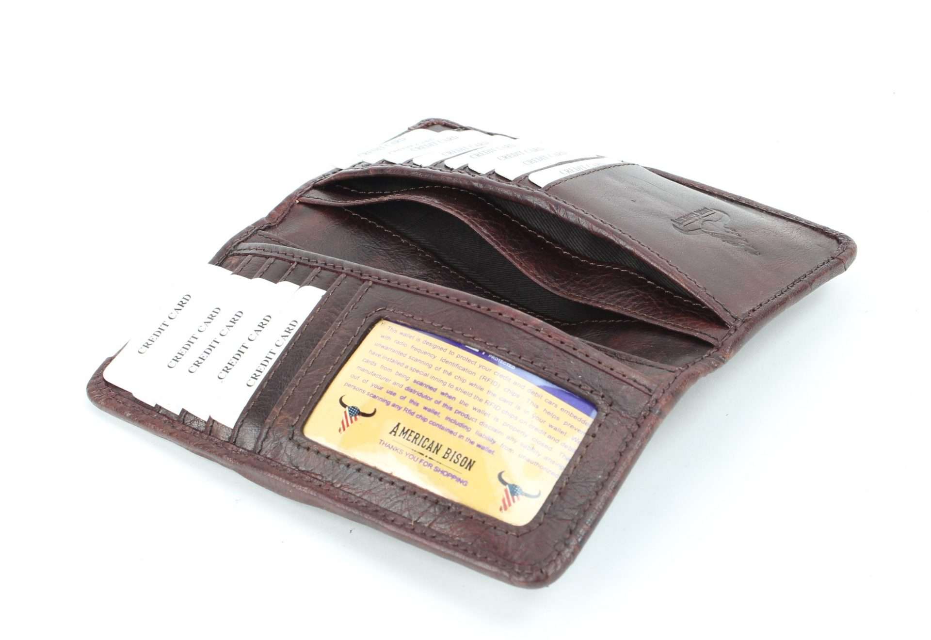 Leather Impressions Inc – Großhandel Brieftasche – Unisex – Große Faltschließe aus Leder mit verarbeiteten Lederdetails #AB W 12 To9