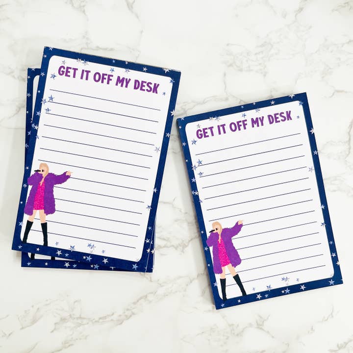 Sonny Rising - Wholesale Notepad - 4x6 Notepad, Taylor Get It Off My Desk