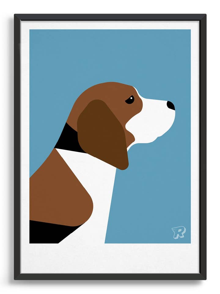 Hund kunst print - Beagle for engroshandel hos Rocket Jack