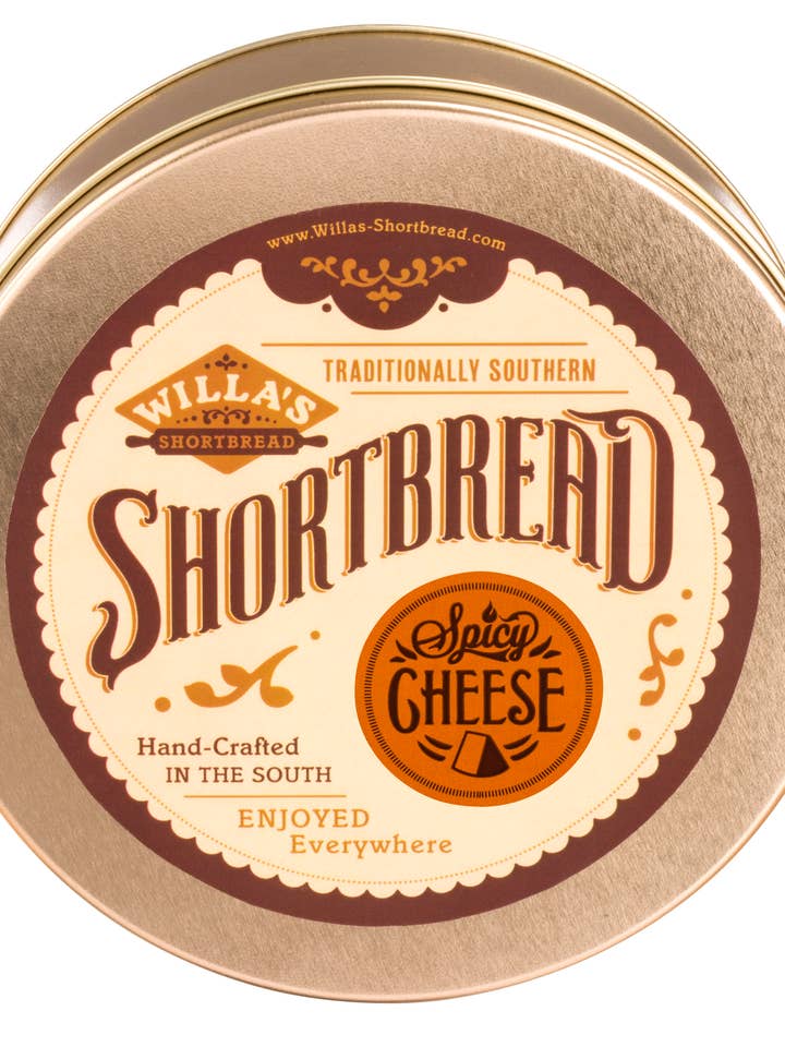 Spicy Cheese Shortbread - Classic Tin for wholesale by Willa's Shortbread