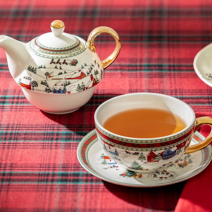 Grace Teaware - Wholesale Tea Set - Holiday Winter Wonderland Tea For One Set1