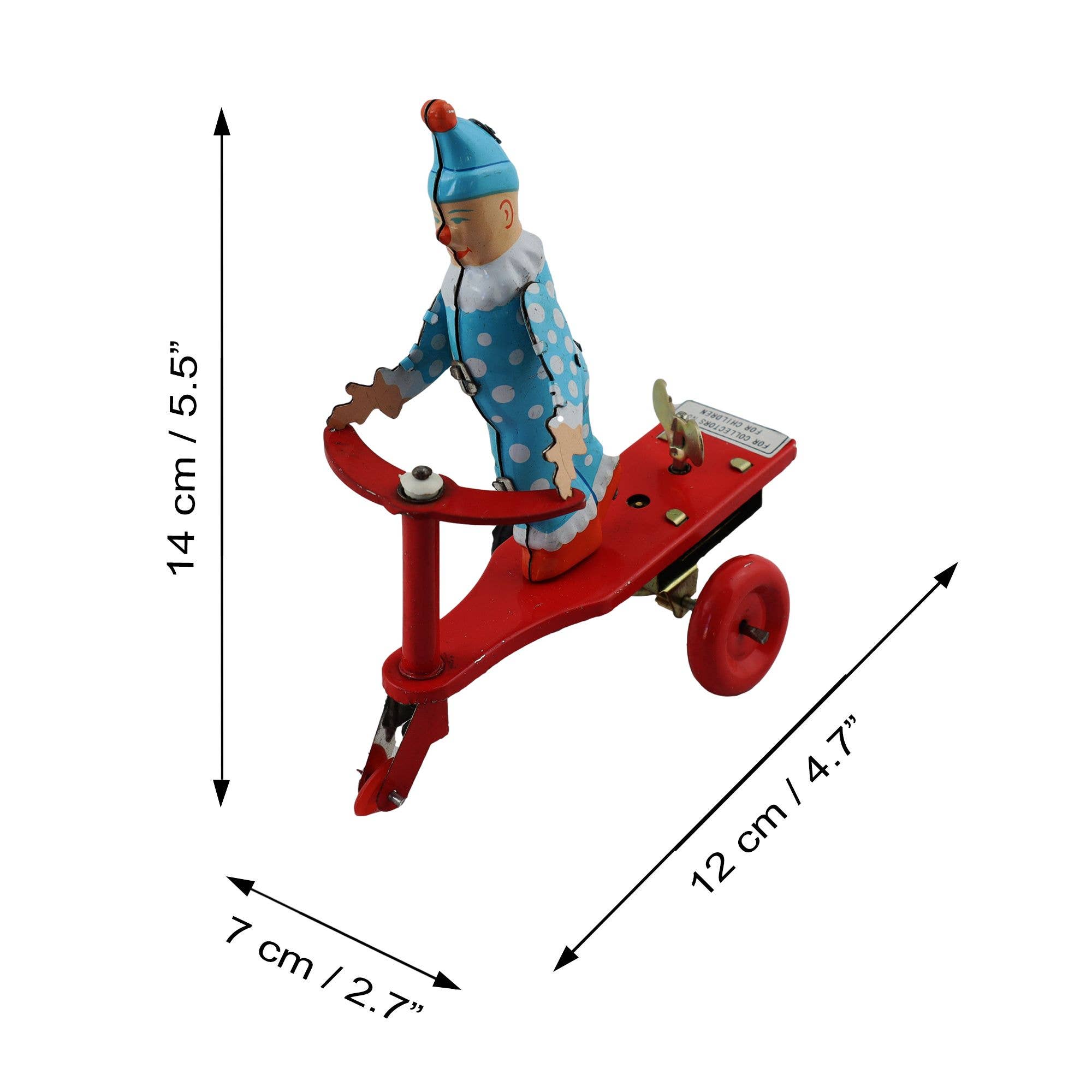 Tribal Trade GmbH - Vente Figurine décorative - Clown en jouet en tôle sur scooter trottinette en tôle4
