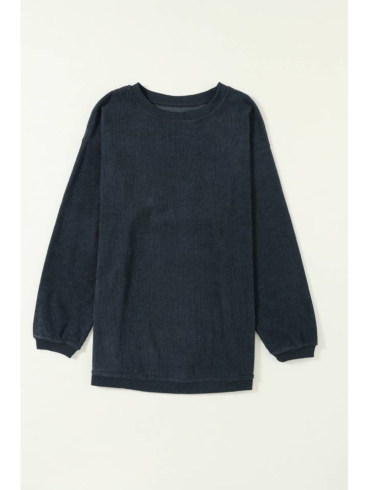 Aapparella - Vente Sweat-shirt – femme - Chandail à col rond en velours côtelé uni pour femmes | S-2XL30