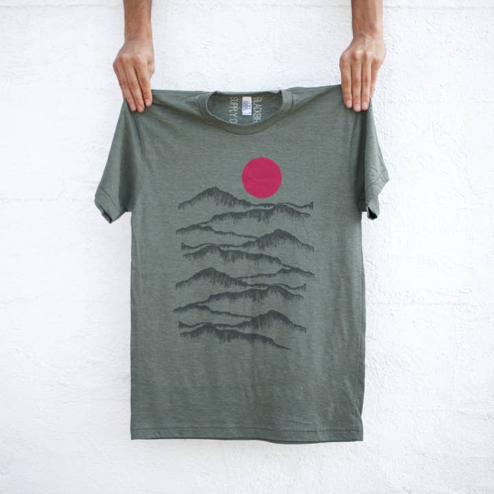 Blackbird Supply Co. - Wholesale Screen Printed T-Shirt - Men's - Badlands National Park Men's Mountains Tee Shirt Sage Green