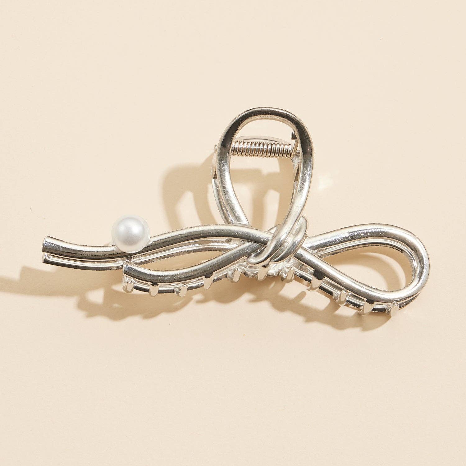 Frem – Engroshandel Hårspænde - Dame – Elegant hårklip i metal Pearl Accent Bow0