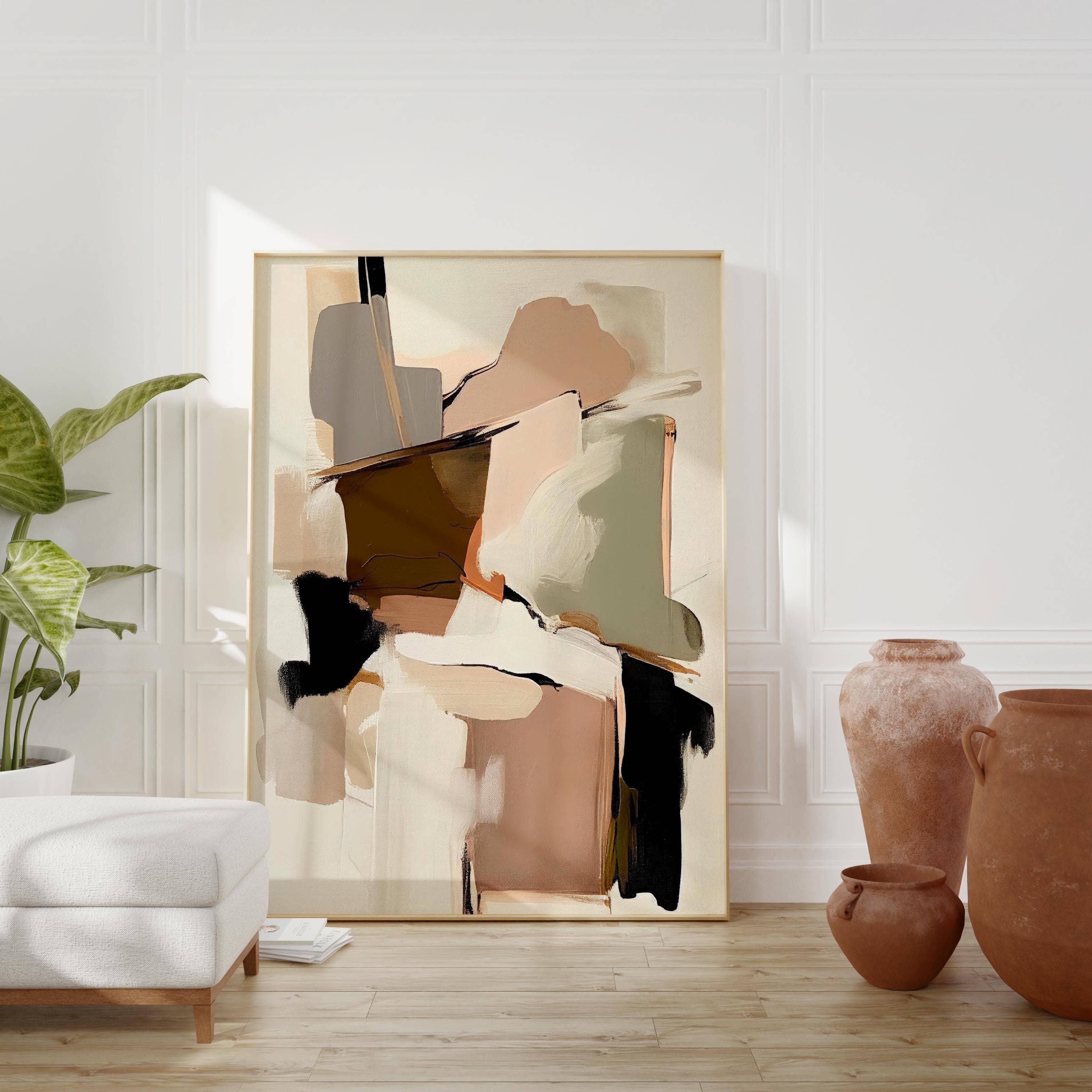 Eclectic Dreams Studio - Wholesale Art Print - Soft Neutral Abstract Print– Japandi Wall Art – Blush Print