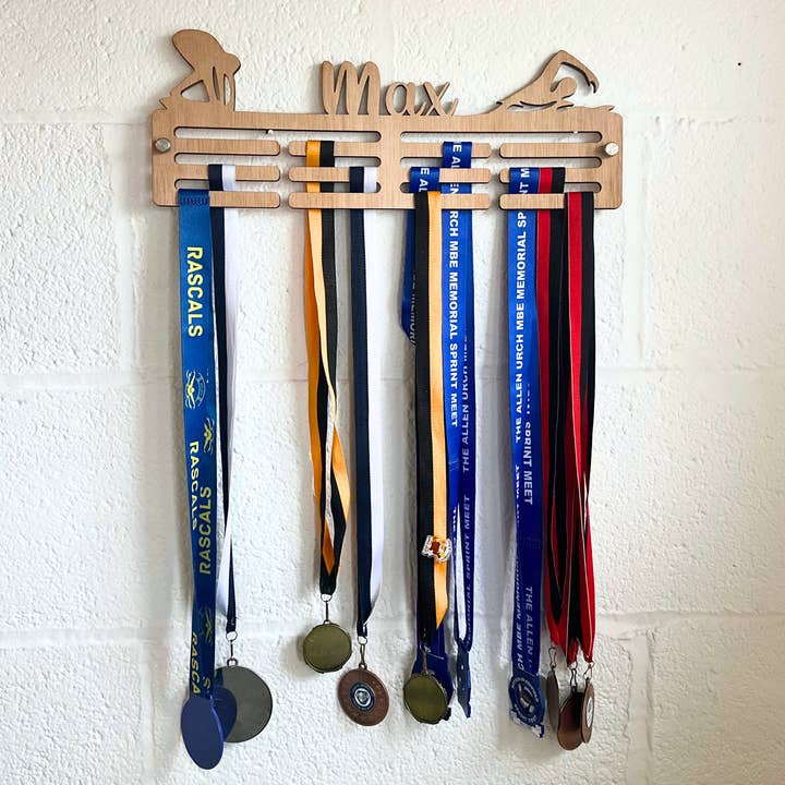 Harwill and Fox - Wholesale Wall Accent - Personalised Swimming Medal Hanger