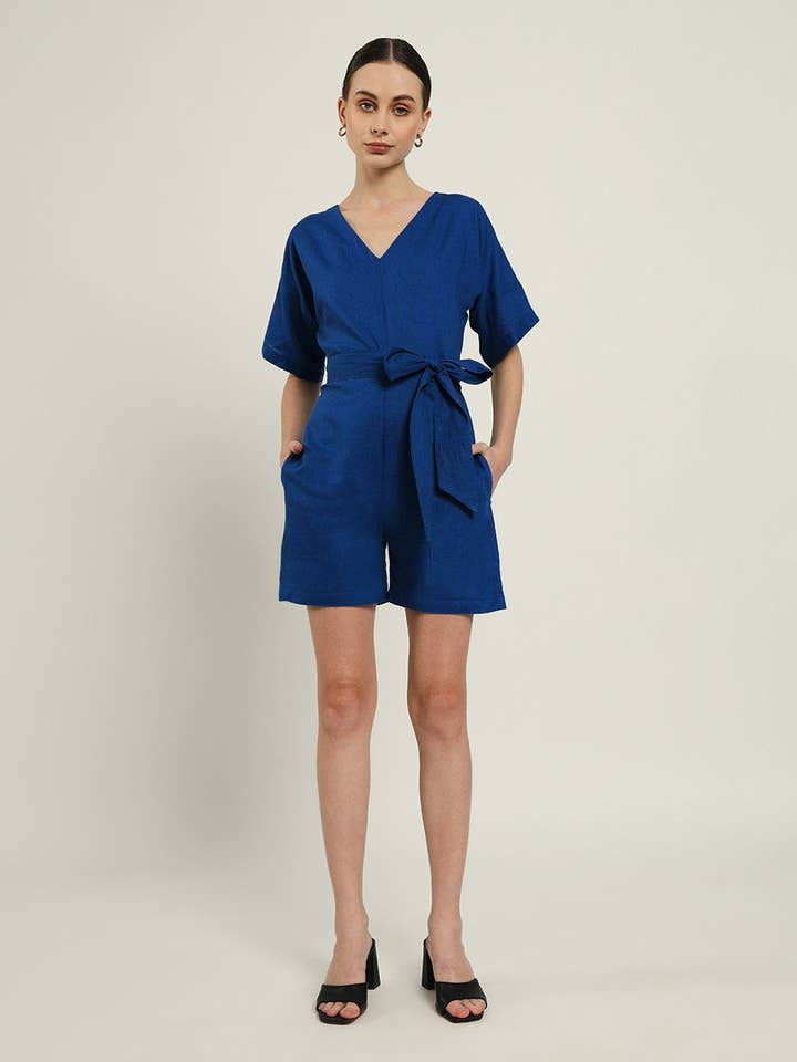 Trend Setter Cobalt Jumpsuit for wholesale by Thevasa