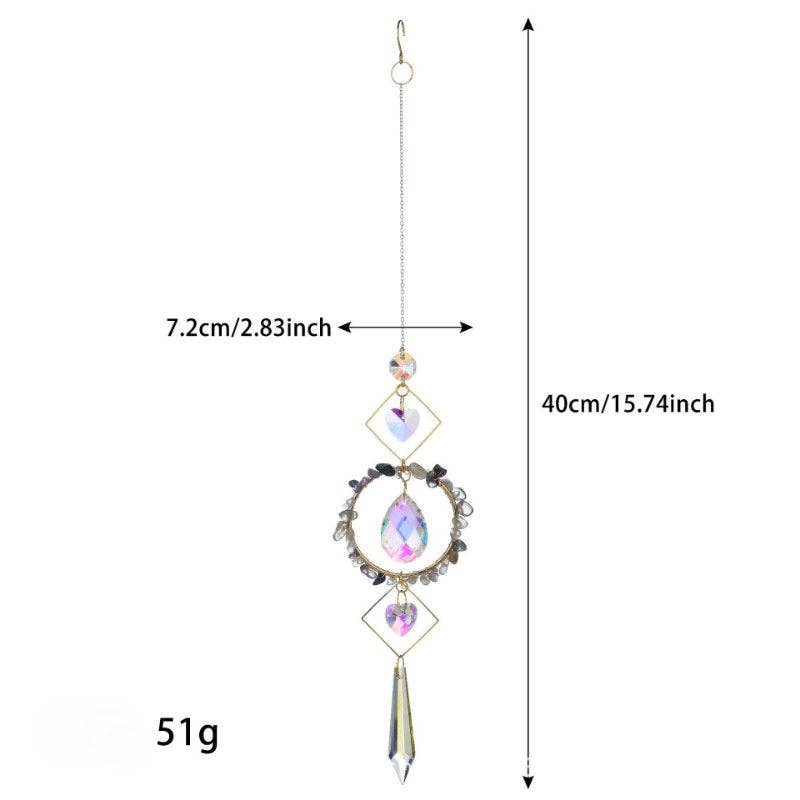 Dipped Shop - Wholesale Suncatcher - Colorful Stone Cross Crystal Home Hangings DP25A9273