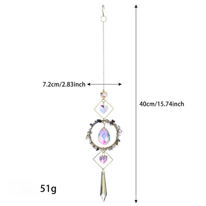 Dipped Shop - Wholesale Suncatcher - Colorful Stone Cross Crystal Home Hangings DP25A9273