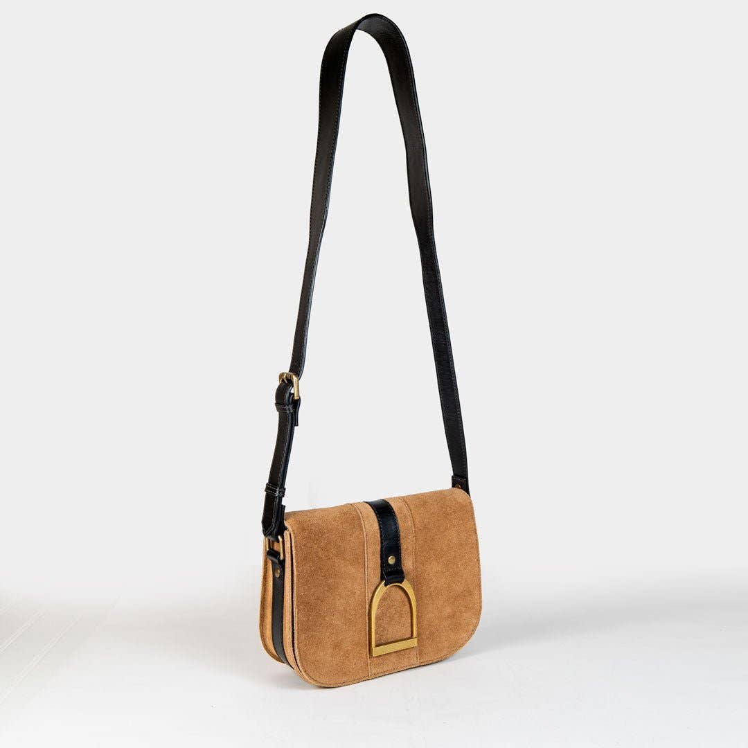 URBAN-EQUESTRIAN - Vendita all'ingrosso Borsa a tracolla - Donna - Signature Staffa - Borsa a Tracolla di Lusso in Pelle con Staffa da Equitazione in Nero su Castagno7