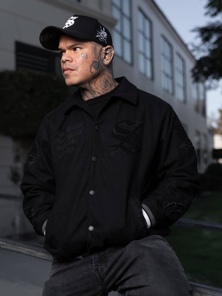 BLACK Art Scholar Varsity Jacket for wholesale on Faire12