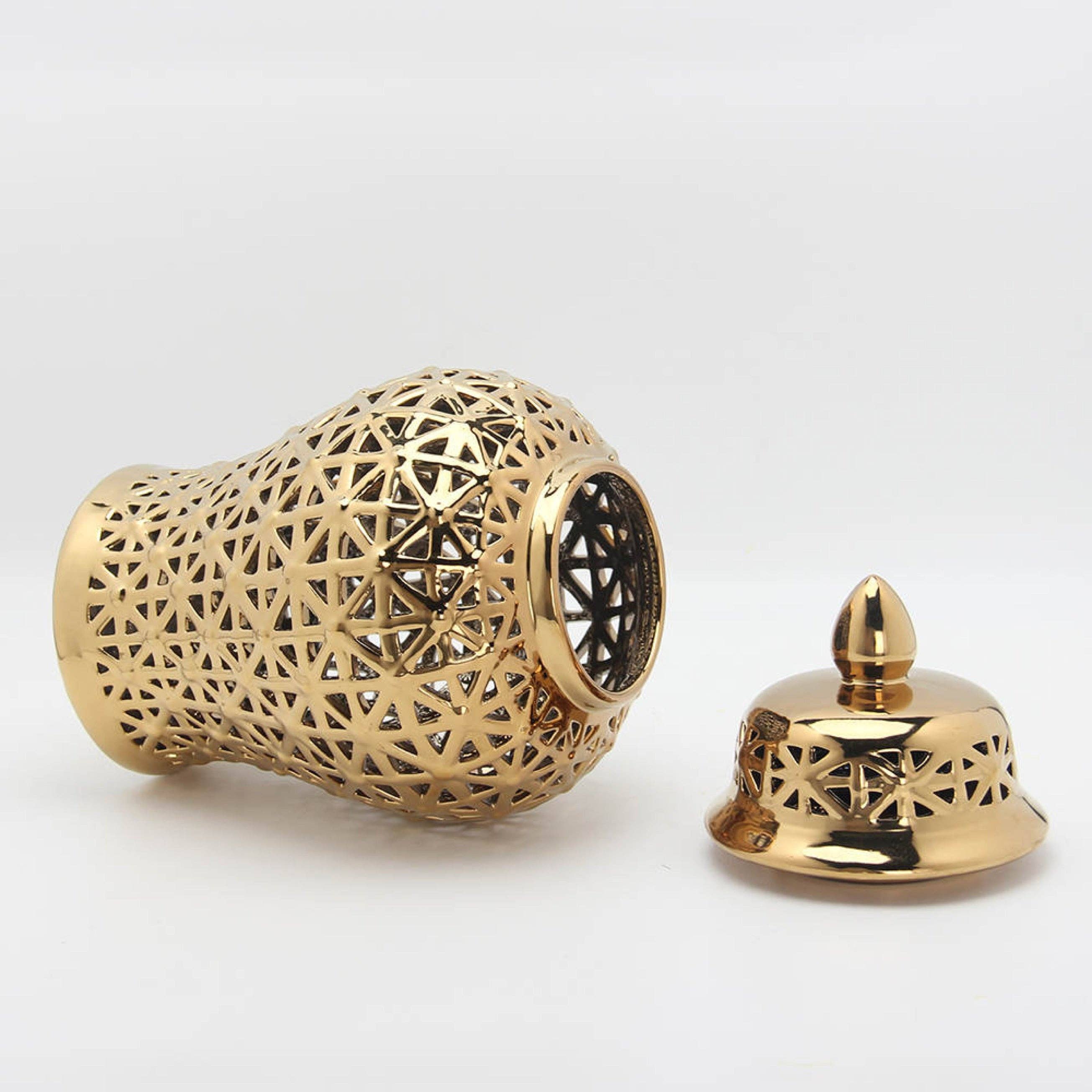 Noori Rug - Wholesale Decorative Jar - Aria Gold Ginger Jar (Multiple sizes)6