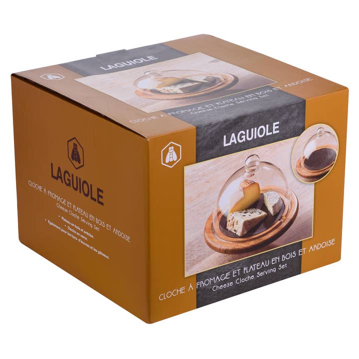 Laguiole - Wholesale Cheese Board - Laguiole Cheese Bell with Wood and Slate Tray6